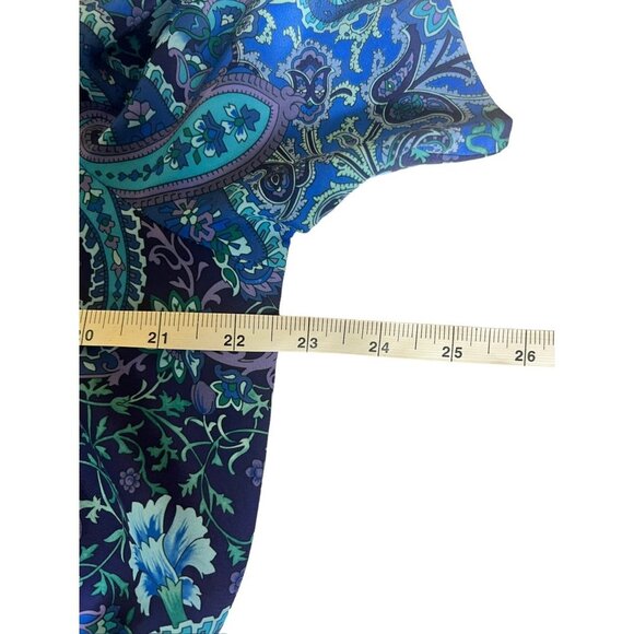 Vicki Wayne Women's Blue Pleated Long Dress - Picture 4 of 5